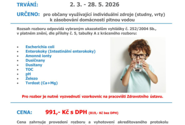 Akce pitná voda jaro 2026